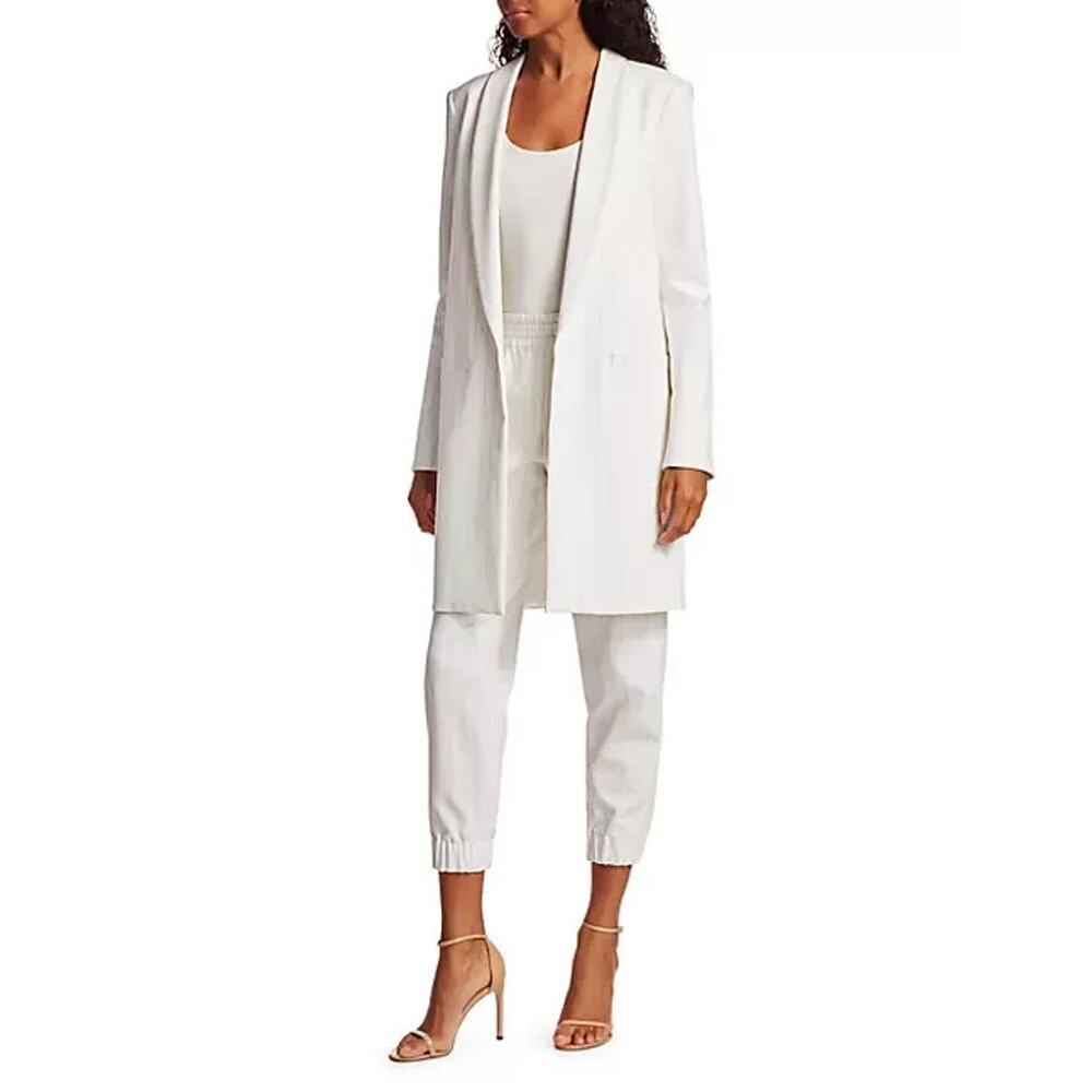 NWD Alice + Olivia Kylie Long Stripe Jacket Size XS White #2F435